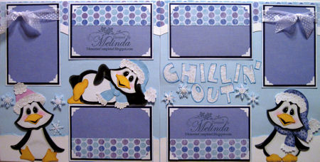 Chillin' Out Layout With Penguin Piecings