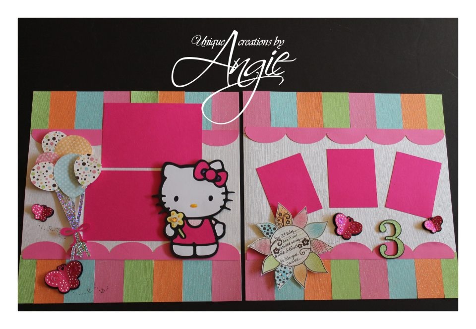 Hello kitty scrapbook page