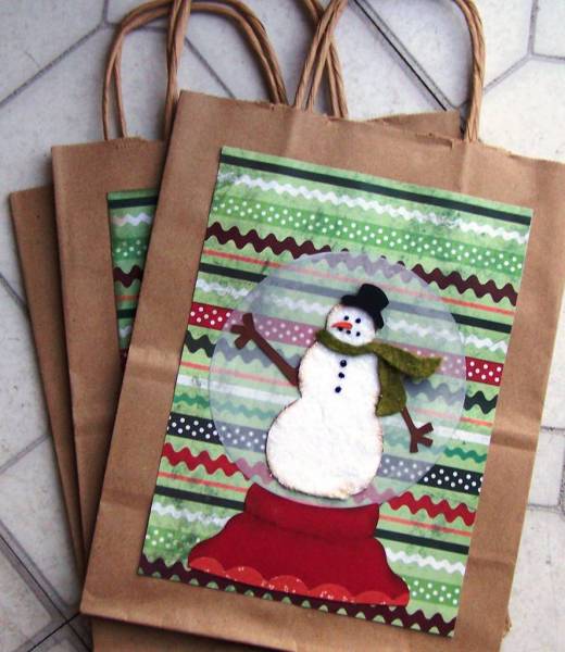 Snowman Snowglobe Gift Bags