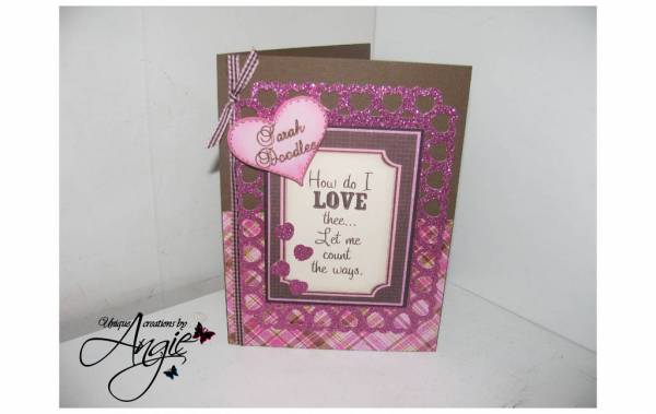 glitzy valentine card