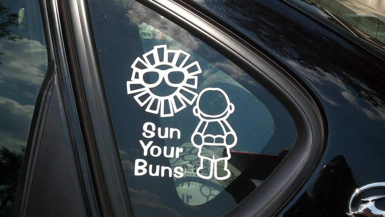sun your buns vinyl decal