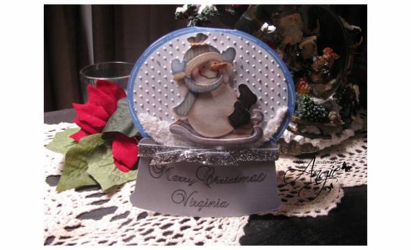 snow globe Christmas card