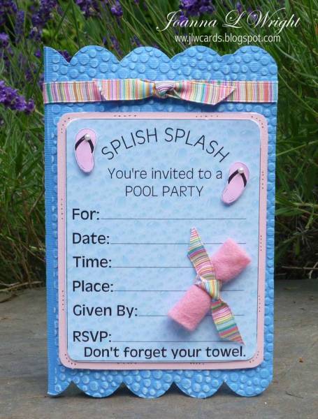 Pool Party Invitation Shaped Card