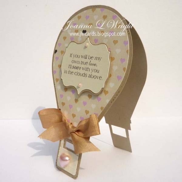 Hot Air Balloon Shaped Card - side view