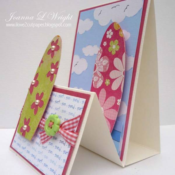 Surf Board Shaped Card