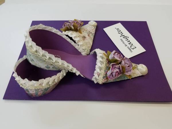 Purple shoe birthday card