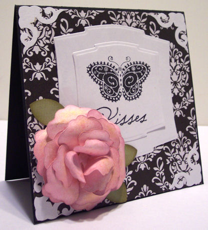 Butterfly Kisses 3-D Rose Card