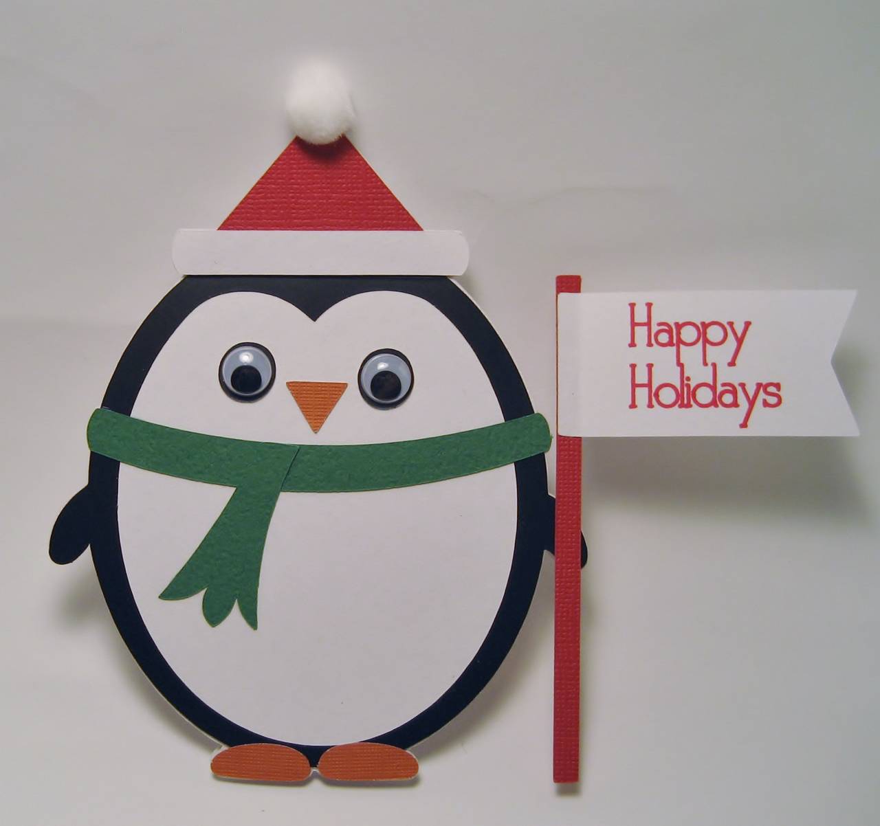 Penguin Shaped Christmas Card