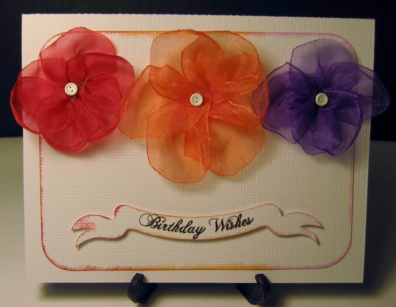 Ribbon Flower Birthday Card