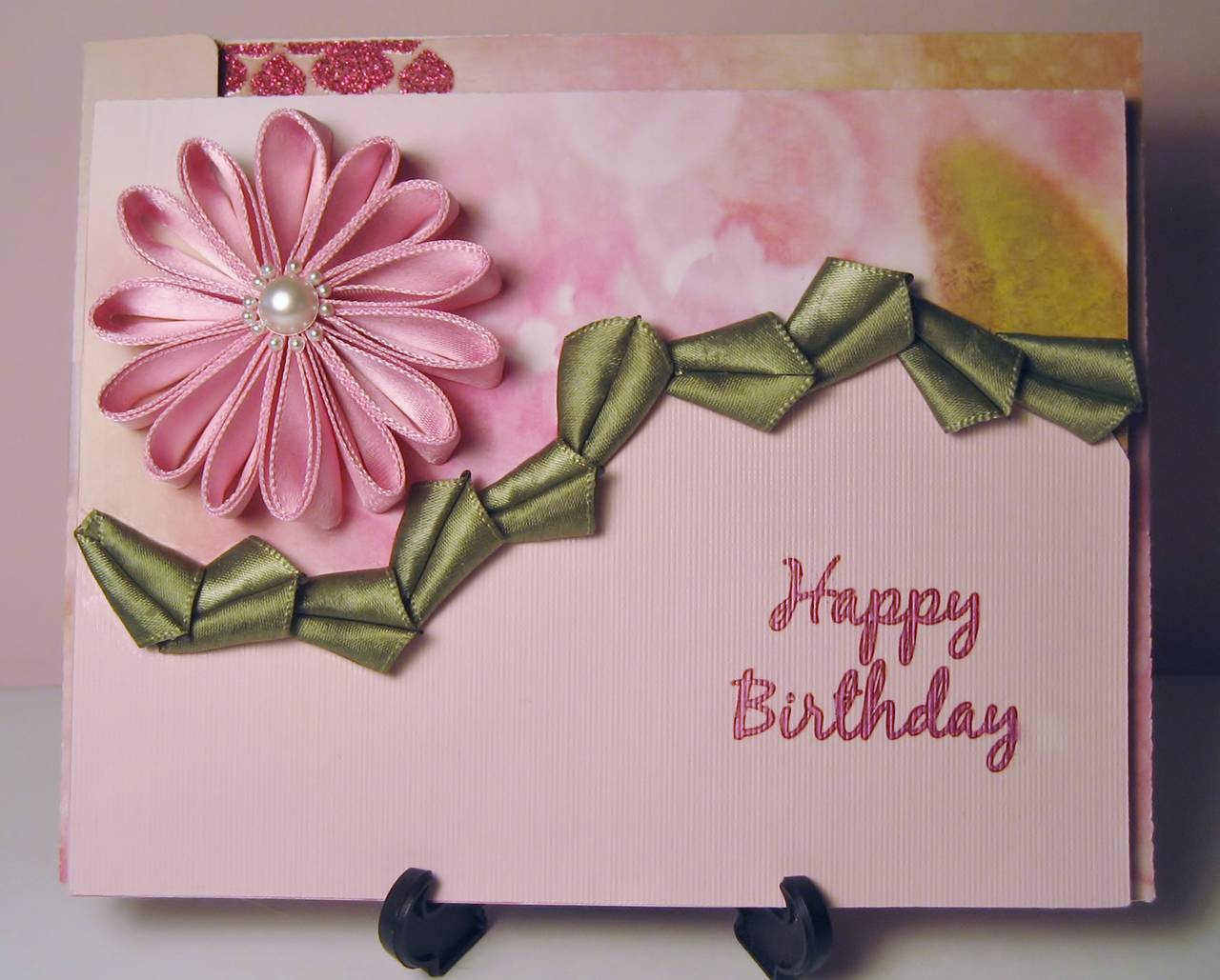 Cards with ribbon flowers