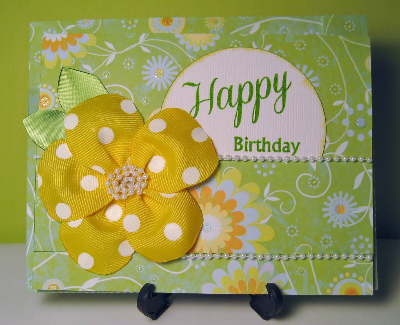 Cards with ribbon flowers