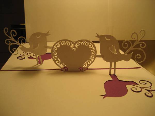 Valentine's Heart and Birds Pop Up