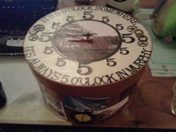 Hat Box Clock for my Secret Sister