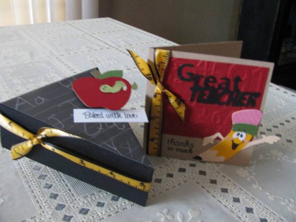 Teacher pie box&amp; card