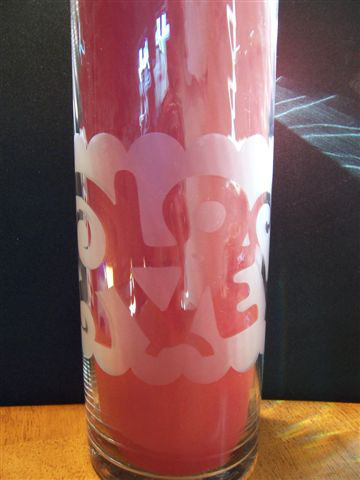 Love Glass Etched Vase