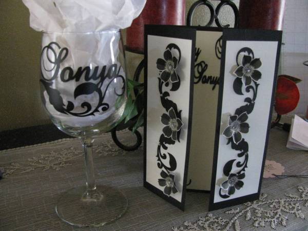 card and wine glass