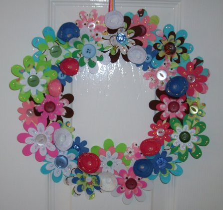 Fabric Flower Wreath