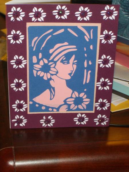 Art Nouveau Flower Girl Test Card