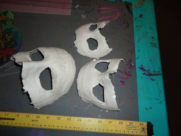 Beginning our Plaster Mardi Gras Masks