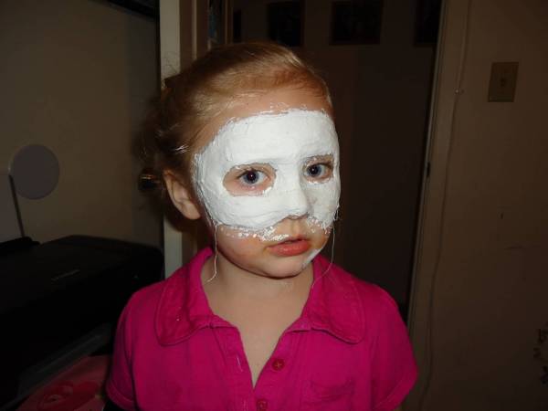 Beginning our Plaster Mardi Gras Masks