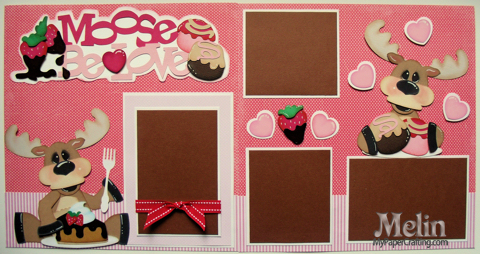 Moose Be Love Scrapbook Paper Piecing Layout