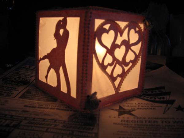 candle to be use as a table center piece...for valentine