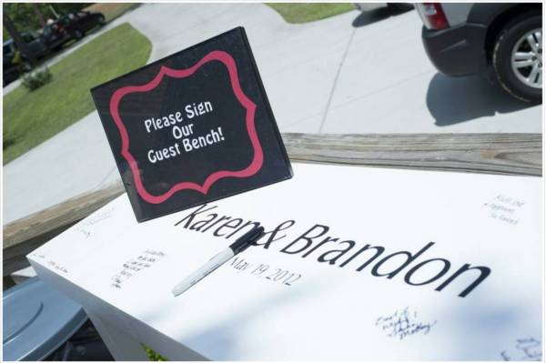 Guest Bench and Sign