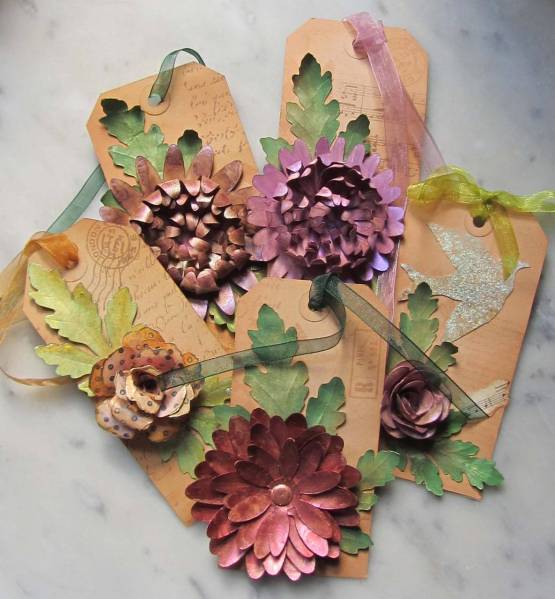 3d Layered Flower Tags