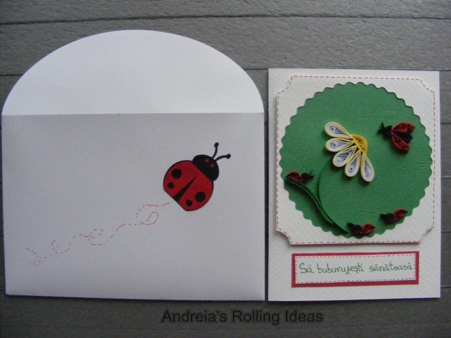 Ladybug card and envelope