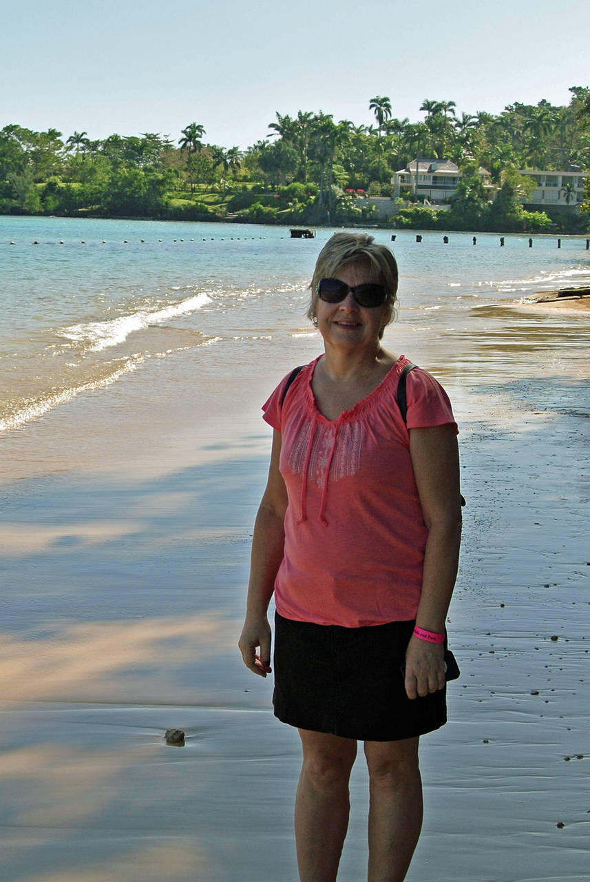 Chris on the Beach at Dunn River Falls, Jamaica