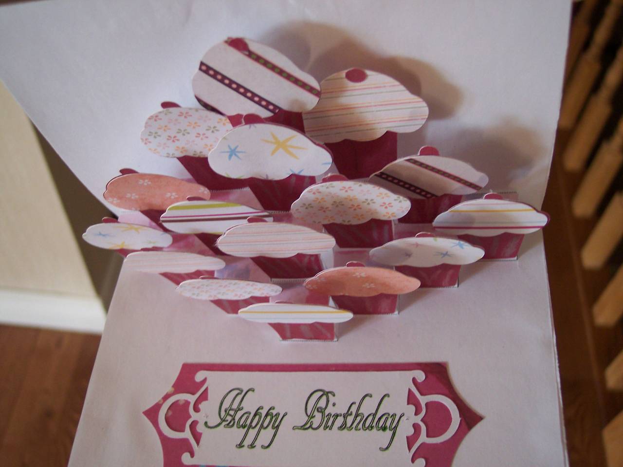 cupcake pop up birthday card