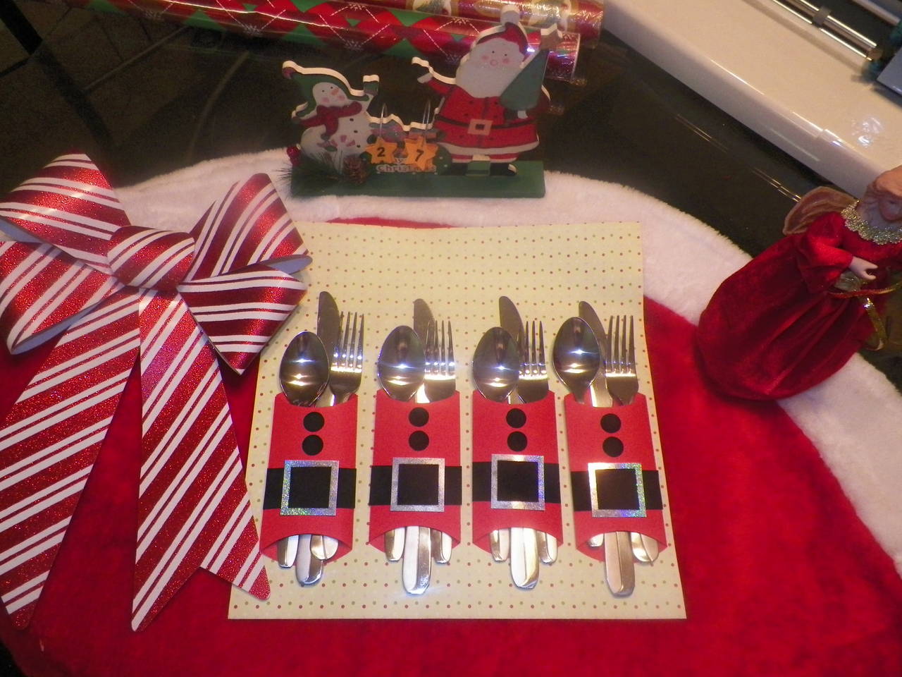 Christmas Table Setting Silverware Holders