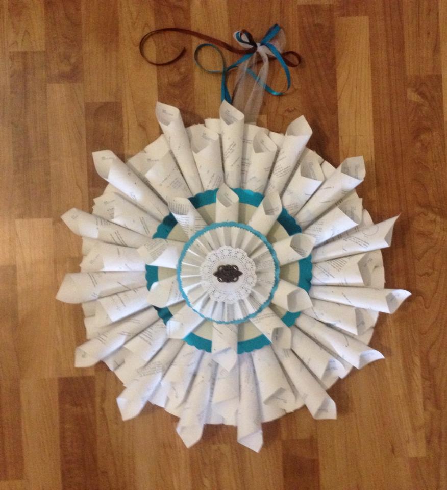 Book Page Wreath