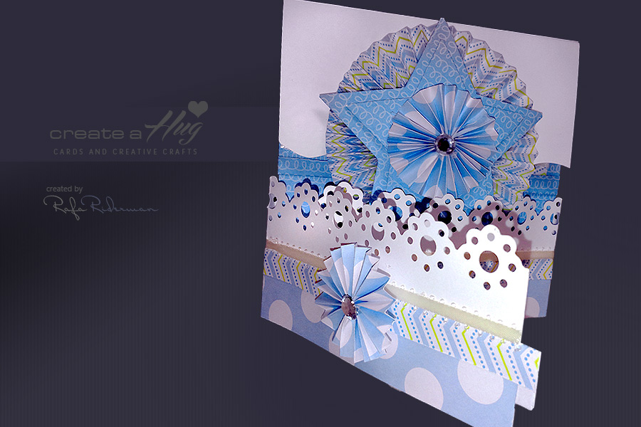 Baby Blue Rosette Card