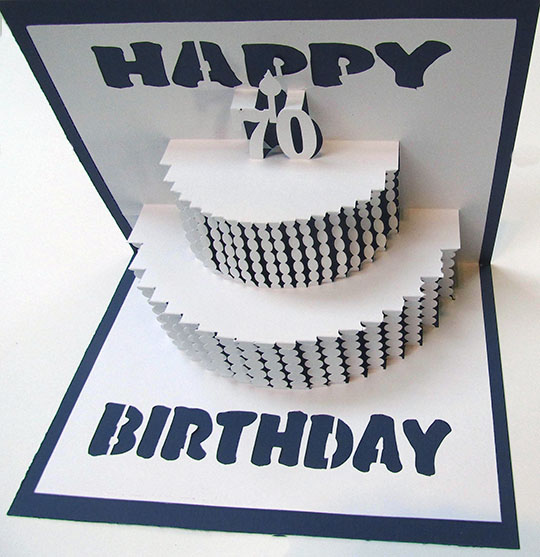 Happy 70 Birthday Popup Card