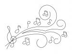Music Notes and Swirls