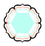 Hexagon Flourish Label