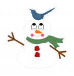 Snowman with Bird Friend