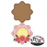 Double Square Shaped with Flowers Card