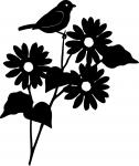 Bird on a Sunflower Silhouette