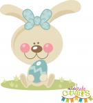 Girl Bunny Holding Easter Egg
