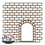 Stencil Brick Wall with Door