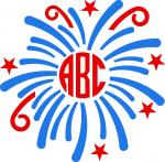 Holidays and Seasons Monogram Toppers: Fireworks