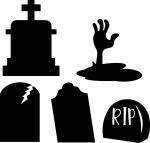 Halloween Window Silhouettes: Graveyard