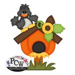 Crow on Pumpkin House