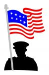 Memorial Solider with Flag
