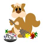 Squirrel Raking Leaves