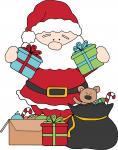 Santa with Presents in Bag