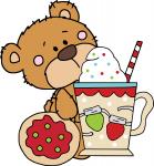 Bear with Cookie and Drink