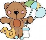 Bear with Baby Bottle and Duck